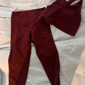 Uniqlo Airism Workout Set - Burgundy